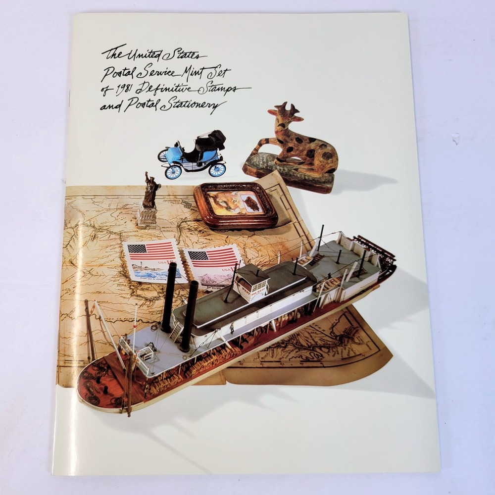 USPS Mint Set 1981 Definitive Stamps Postal Stationery Paperback Collection Book
